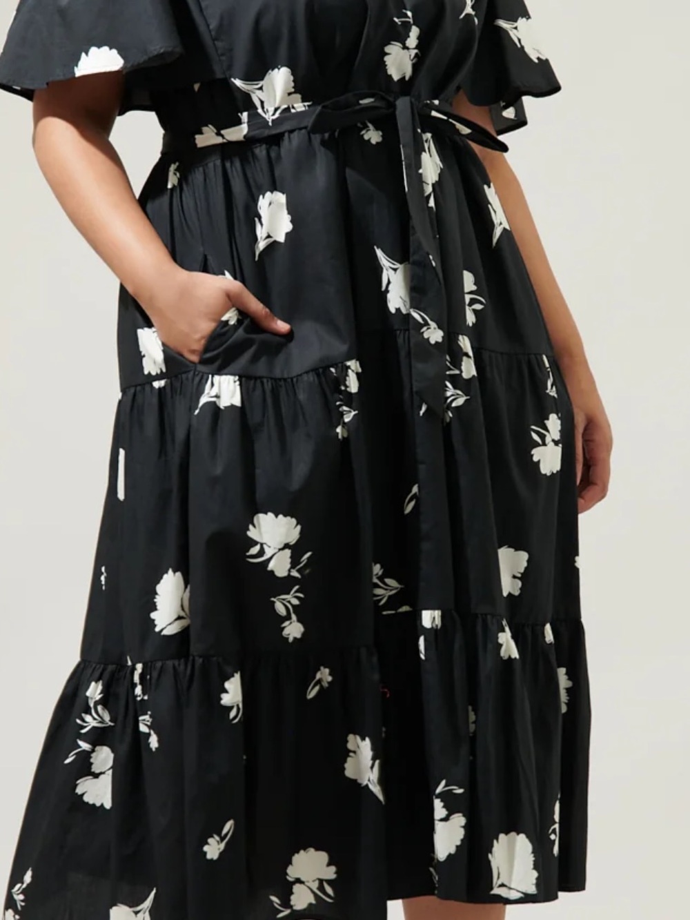 NWT Sugarlips Fleur Noir Escondido Tiered Shift Midi Dress Curve 2X - Picture 4 of 15